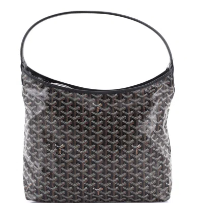 Pre-owned Goyard Boheme Hobo Coated Canvas In Black