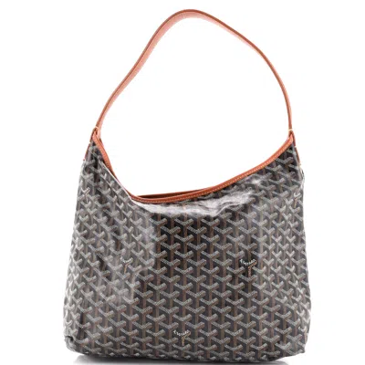 Pre-owned Goyard Boheme Hobo Coated Canvas In Black