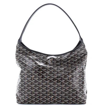 Pre-owned Goyard Boheme Hobo Coated Canvas In Black