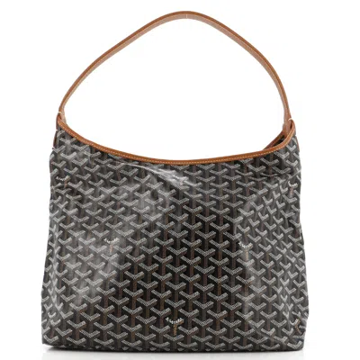 Pre-owned Goyard Boheme Hobo Coated Canvas In Black