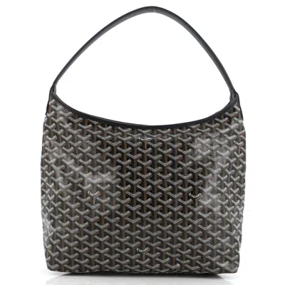 Pre-owned Goyard Boheme Hobo Coated Canvas In Black