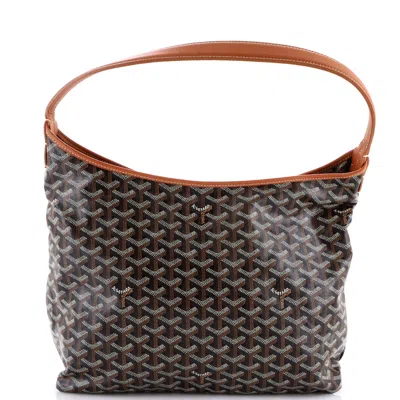 Pre-owned Goyard Boheme Hobo Coated Canvas In Black