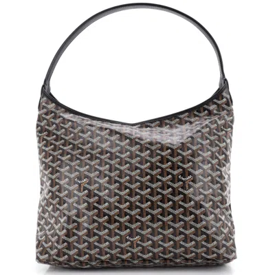 Pre-owned Goyard Boheme Hobo Coated Canvas In Black