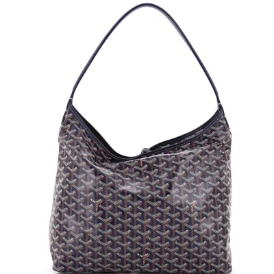Pre-owned Goyard Boheme Hobo Coated Canvas In Blue
