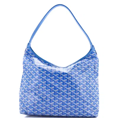 Pre-owned Goyard Boheme Hobo Coated Canvas In Blue