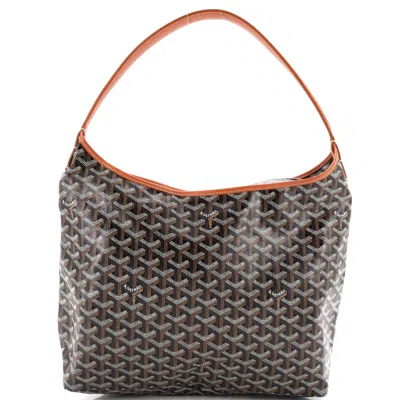 Pre-owned Goyard Boheme Hobo Coated Canvas In Brown
