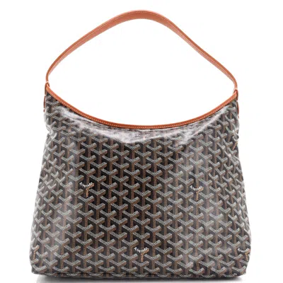 Pre-owned Goyard Boheme Hobo Coated Canvas In Brown