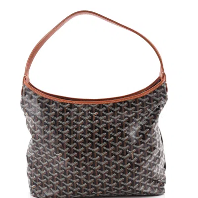 Pre-owned Goyard Boheme Hobo Coated Canvas In Brown