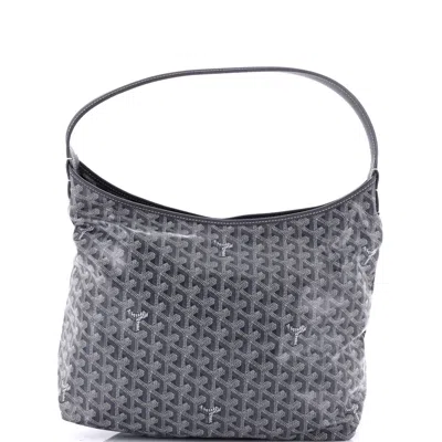 Pre-owned Goyard Boheme Hobo Coated Canvas In Grey