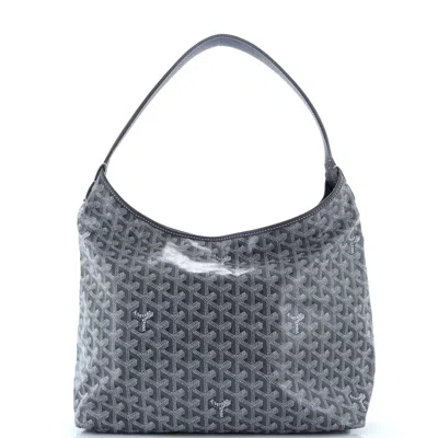 Pre-owned Goyard Boheme Hobo Coated Canvas In Grey