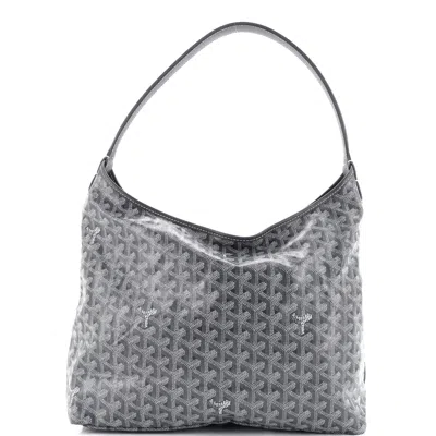 Pre-owned Goyard Boheme Hobo Coated Canvas In Grey