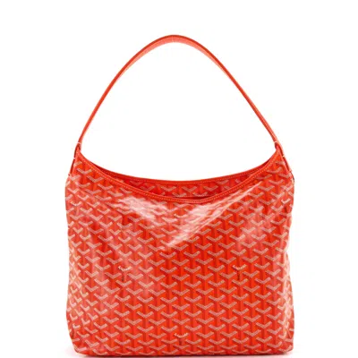 Pre-owned Goyard Boheme Hobo Coated Canvas In Orange