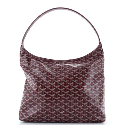 Pre-owned Goyard Boheme Hobo Coated Canvas In Red