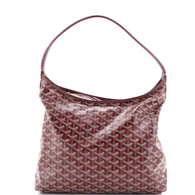 Pre-owned Goyard Boheme Hobo Coated Canvas In Red