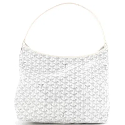 Pre-owned Goyard Boheme Hobo Coated Canvas In White