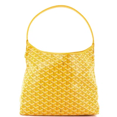 Pre-owned Goyard Boheme Hobo Coated Canvas In Yellow
