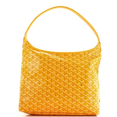 Pre-owned Goyard Boheme Hobo Coated Canvas In Yellow