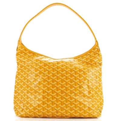 Pre-owned Goyard Boheme Hobo Coated Canvas In Yellow