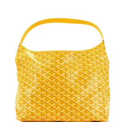 Pre-owned Goyard Boheme Hobo Coated Canvas In Yellow