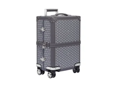 Pre-owned Goyard Bourget Trolley Case Pm In Grey