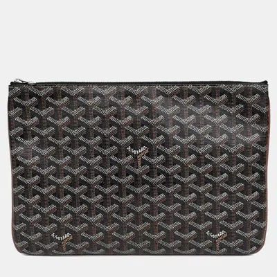Pre-owned Goyard Brown Coated Canvas Sena Mm Bag