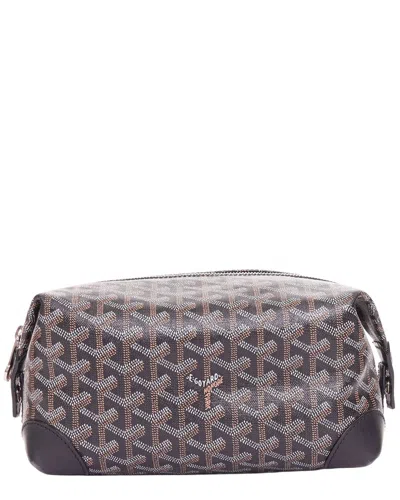 Pre-owned Goyard Brown Ine Canvas Boeing 25 Pouch Bag (authentic Pre-loved)