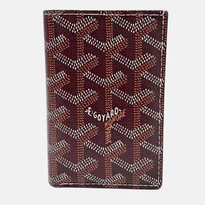 Pre-owned Goyard Burgundy Coated Canvas Saint Pierre Card Wallet