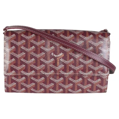 Pre-owned Goyard Burgundy Ine Canvas Varenne Continental Wallet In Red