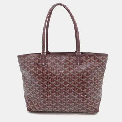 Pre-owned Goyard Burgundy Pvc Leather Artois Pm