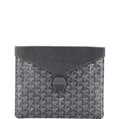 Goyard Camondo Horizontal Clutch Ii Coated Canvas Mm In Black