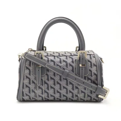 Pre-owned Goyard Canvas Leather Handbag 2way In Gray