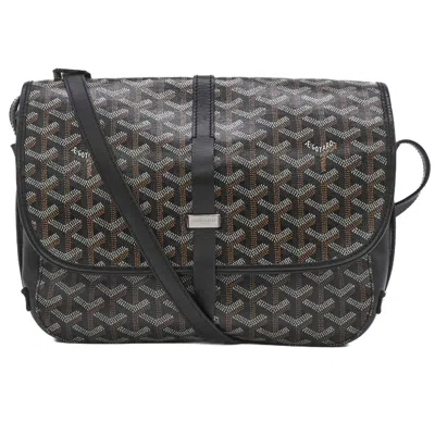 Pre-owned Goyard Canvas Leather Shoulder Bag () In Black
