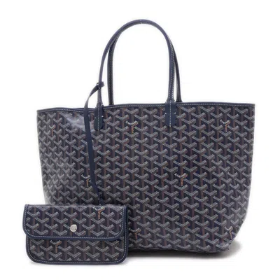 Pre-owned Goyard Canvas Leather Tote Bag () In Blue