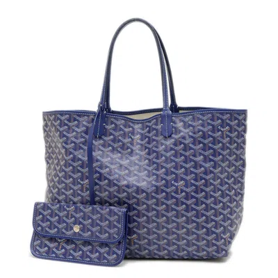 Pre-owned Goyard Canvas Leather Tote Bag () In Blue