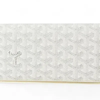Pre-owned Goyard Canvas Leather Wallet (bi-fold) () In White