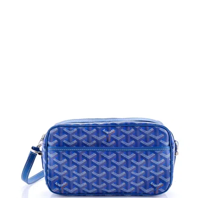 Pre-owned Goyard Cap Vert Bag Coated Canvas In Blue