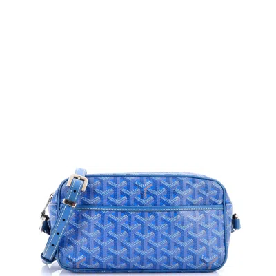 Pre-owned Goyard Cap Vert Bag Coated Canvas In Blue