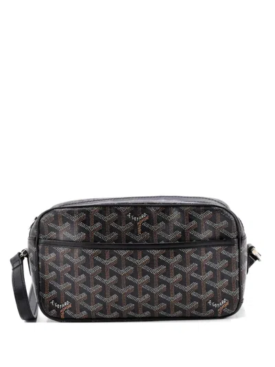 Pre-owned Goyard Cap Vert Bag Coated Canvas Crossbody Bag In Black