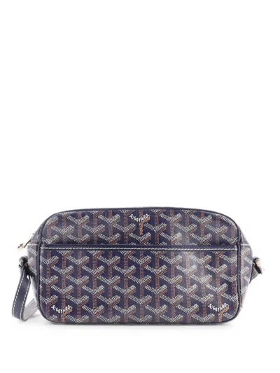Pre-owned Goyard Cap Vert Bag Coated Canvas Crossbody Bag In Blue