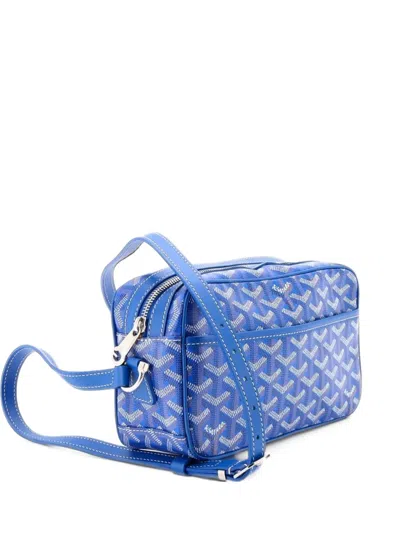 Pre-owned Goyard Cap Vert Bag Coated Canvas Crossbody Bag In Blue