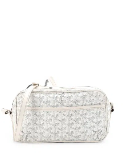 Pre-owned Goyard Cap Vert Bag Coated Canvas Crossbody Bag In White