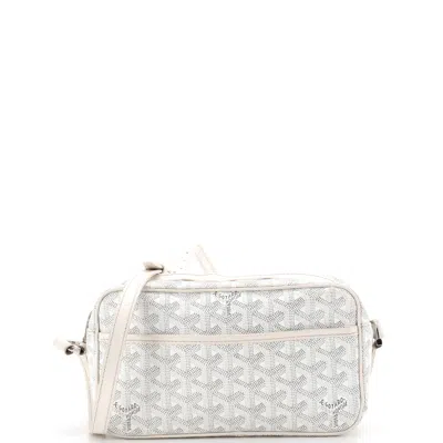 Pre-owned Goyard Cap Vert Bag Coated Canvas In White