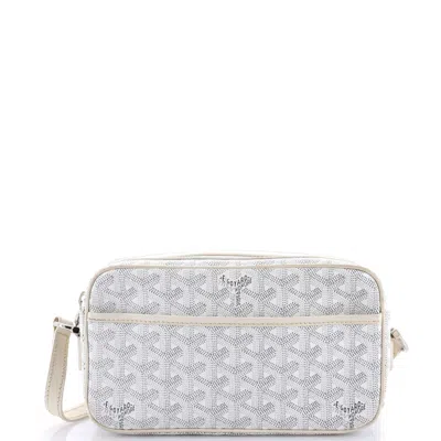Pre-owned Goyard Cap Vert Bag Coated Canvas In White