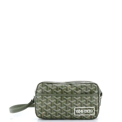 Pre-owned Goyard Cap Vert Bag Printed Coated Canvas In Green