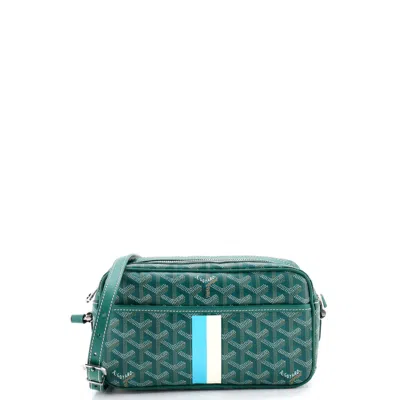 Pre-owned Goyard Cap Vert Bag Printed Coated Canvas In Green