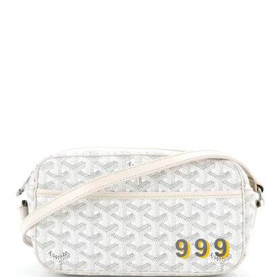 Pre-owned Goyard Cap Vert Bag Printed Coated Canvas In White