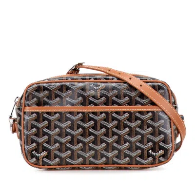 Pre-owned Goyard Cap Vert Black Brown Pvc Leather Shoulder Bag () In Multi