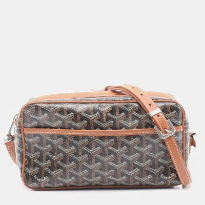Pre-owned Goyard Cap Vert Pm Shoulder Bag Coated Canvas Black Brown White