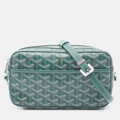 Pre-owned Goyard Cap Vert Pm Shoulder Bag In Coated Canvas And Leather Green Multicolor