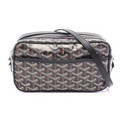Pre-owned Goyard Cap Vert Pm Shoulder Bag Pvc Leather In Brown
